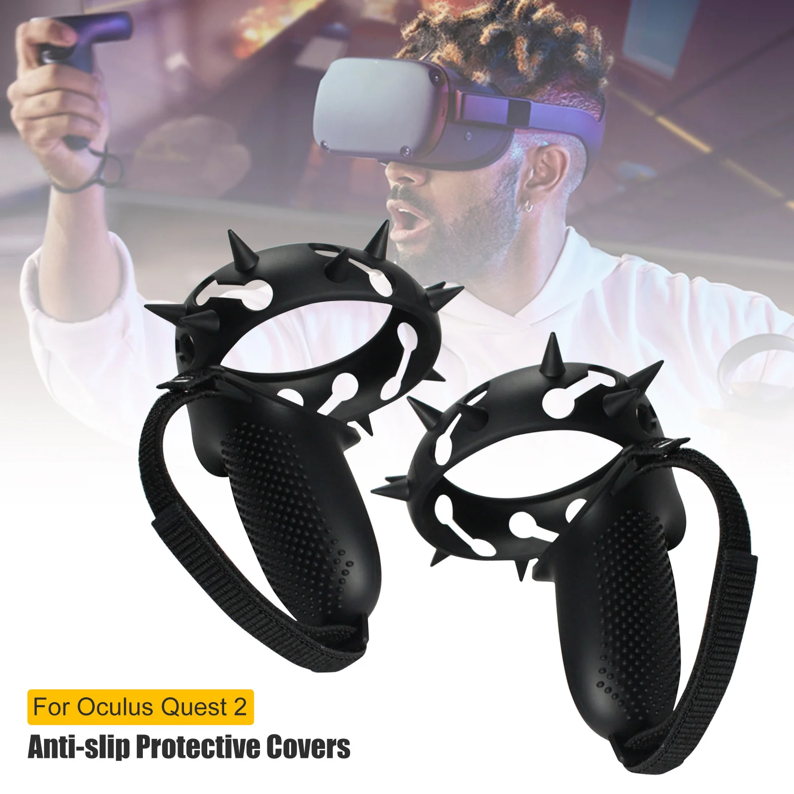 Touch Kontrolieris Rokturis Vāka Aizsargs Oculus Quest 2 Anti-sviedri Rīkoties ar Aizsargājošu Uzmavu Silikona VR seguma Karstā