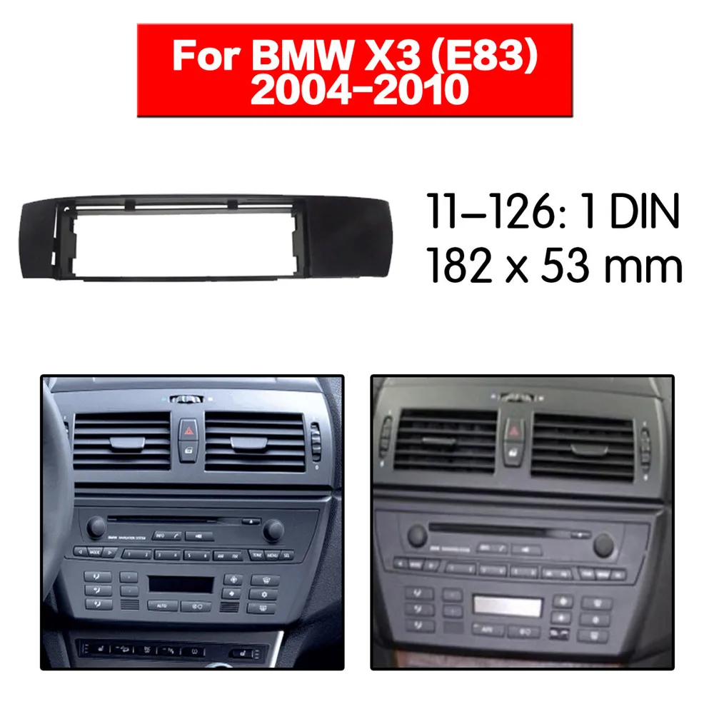 Automašīnas Radio Fascijas Multivides Karkasa Komplekts BMW X3 (E83) 2004-2010 Radio Stereo Audio Bezel Facia Paneļa Apdare Domuzīme 1 Din Mount Kit