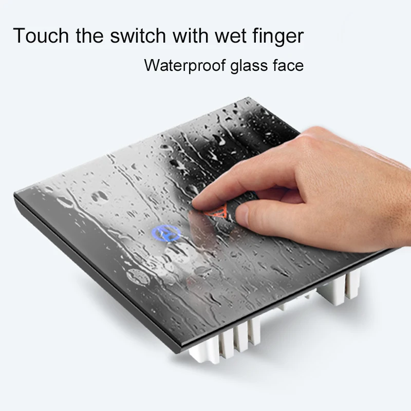 Augstas klases 5 bandas 1 veids Ūdensizturīgs Balts DIY touch gaismas sienas slēdzi Brīvi Pielāgot LED Smart Touch Screen maiņa