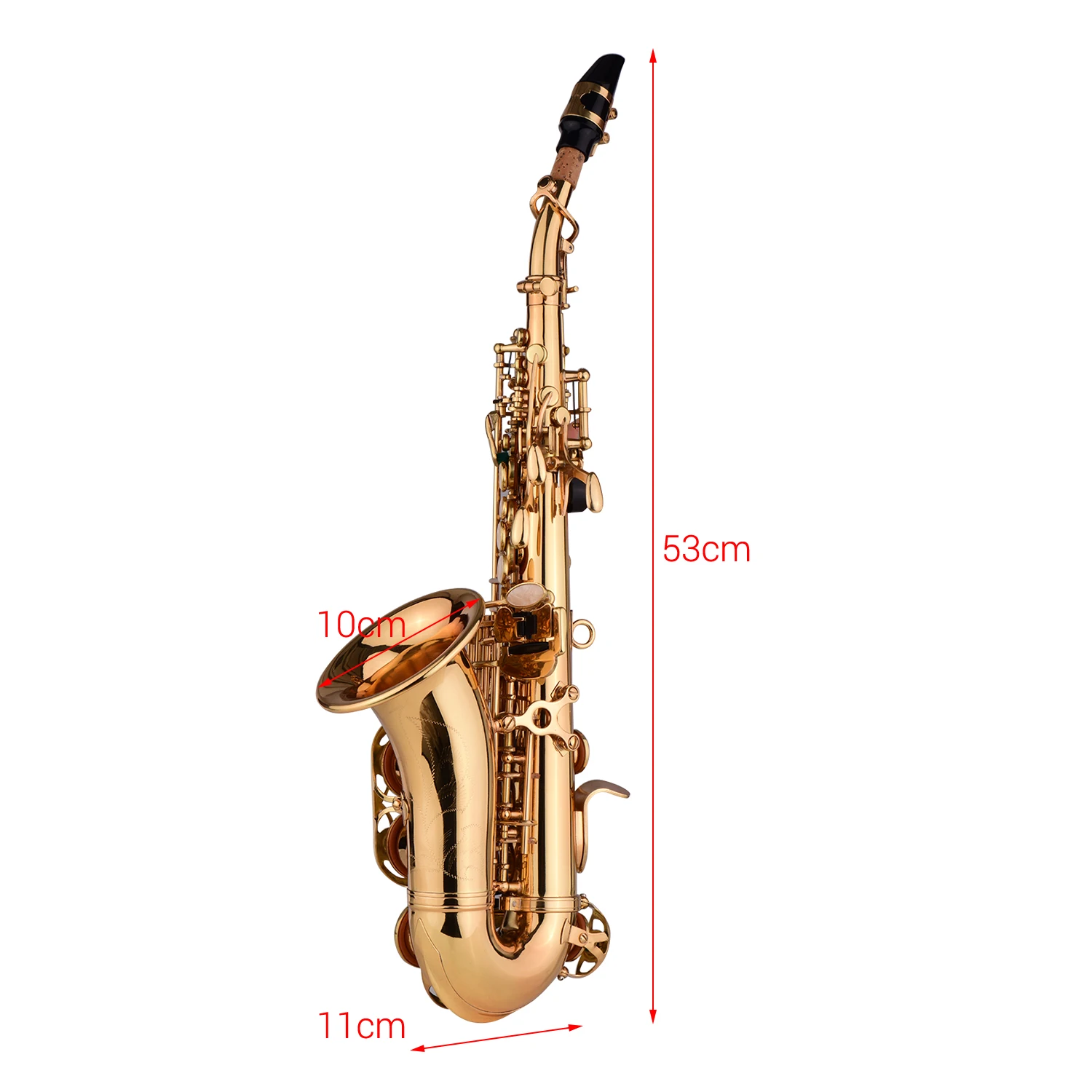 Mini Bb Soprāna Saksofons Sax Misiņš Materiāls Woodwind Instruments, ar Lietā Cimdi Tīrīšanas Audums Suku Niedres Sax Siksna
