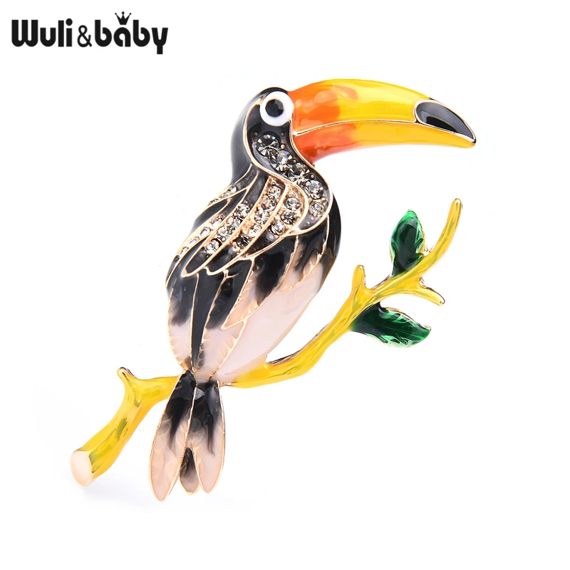 Wuli&baby Lielu Muti Emaljas Putnu Piespraudes Skaistums 3-krāsu Putnu Dzīvnieku Puse Biroja Ikdienas Broša Piespraudes Dāvanas