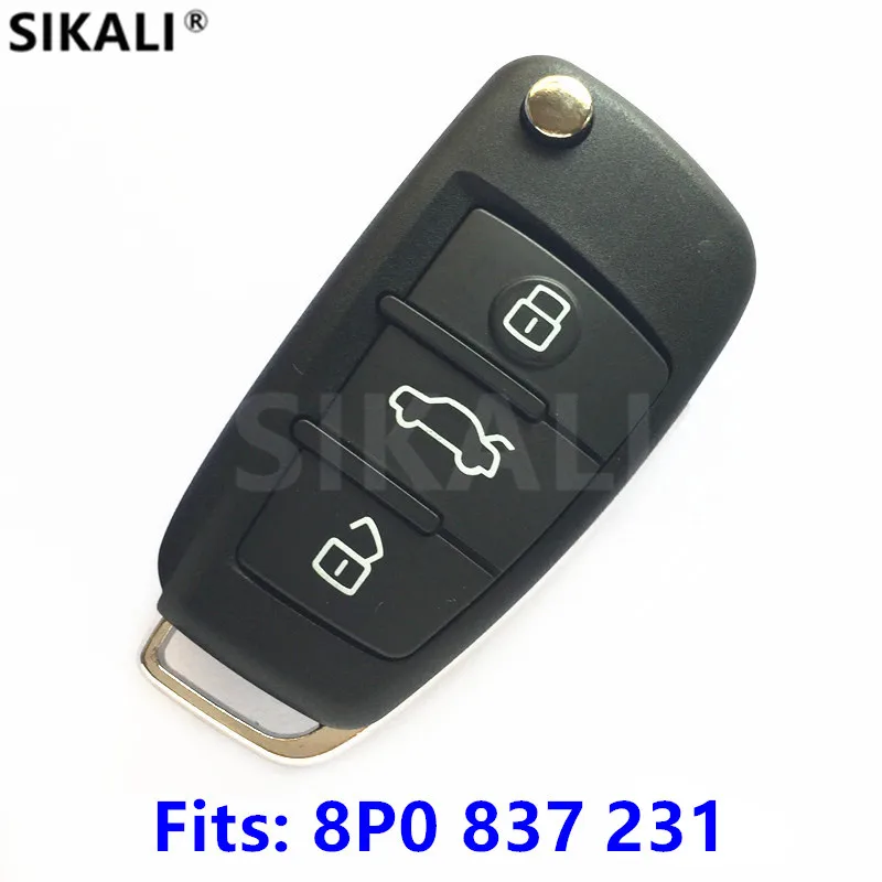 SIKALI Modernizētas Auto Tālvadības Atslēgu tērps AUDI A3 S3 8P0837231 / 5FA008750-10 2003 - 2006