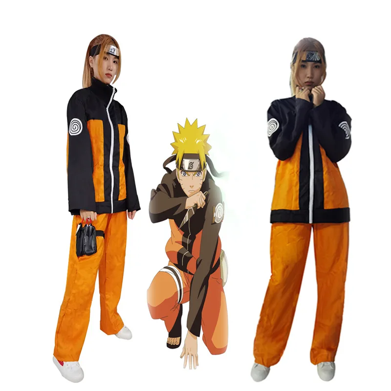 Uzumaki Naruto Shippuden 1. Paaudzes Ninja Vienādu Cosplay Kostīmu Pilns Komplekts Halloween Kostīmi ( Jaka + Bikses ) C47M80