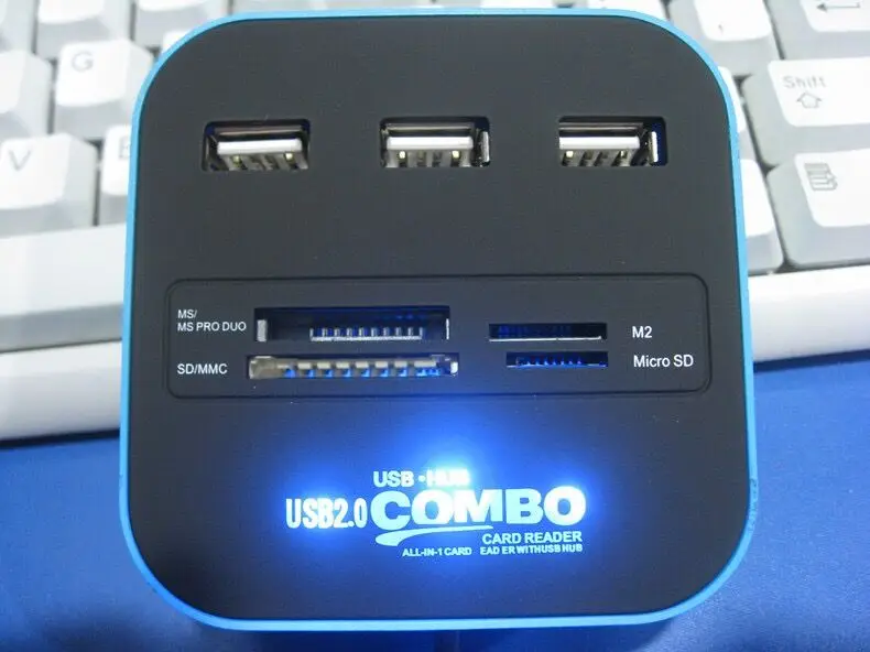 USB HUB Combo Viss Vienā USB 2.0 Micro SD High Speed atmiņas Kartes Lasītājs 3 Porti Adapteris Savienotājs Tablet PC Datoru, Klēpjdatoru