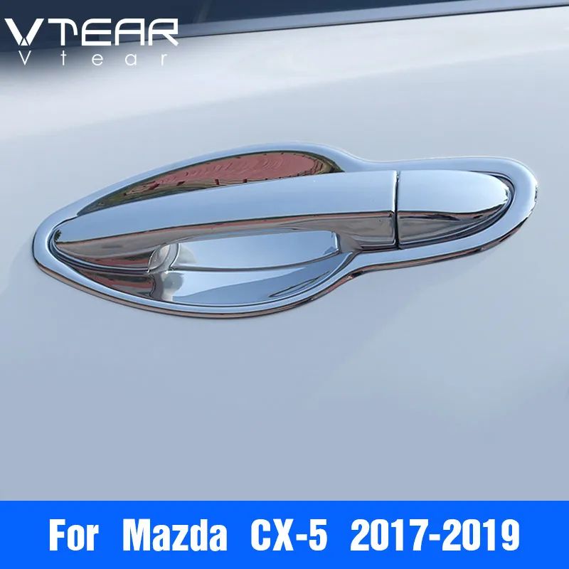 Vtear Par Mazda CX-5 CX5 Auto Piederumi Ārējie Durvju Rokturi Vāka Automašīnas Durvis Pods Melns, ABS un Hroma Apdari 2017-2019