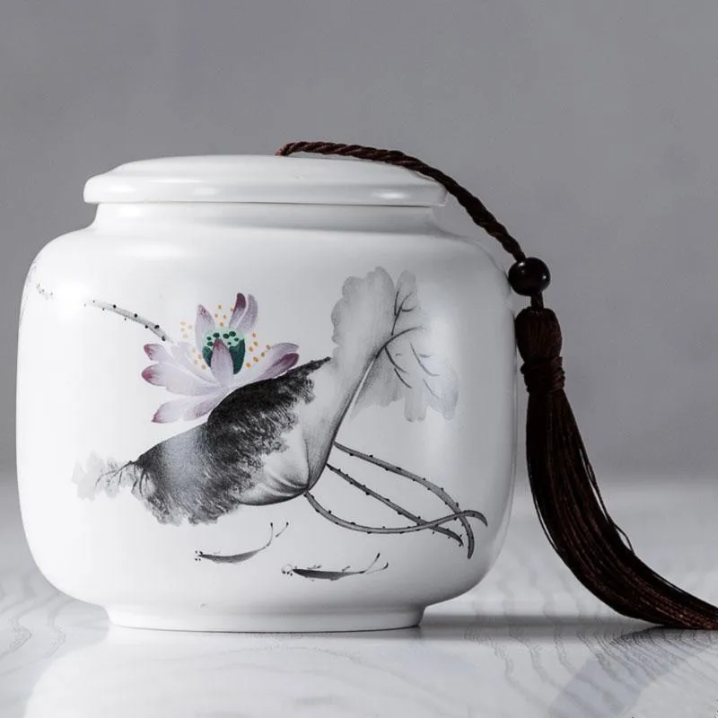 JIA-GUI LUO Krāsu Glazūru Keramikas Tējas Caddies Tieguanyin aizvākotās kārbas Žāvēti augļi Portatīvo ceļojumu tējas kaste D054