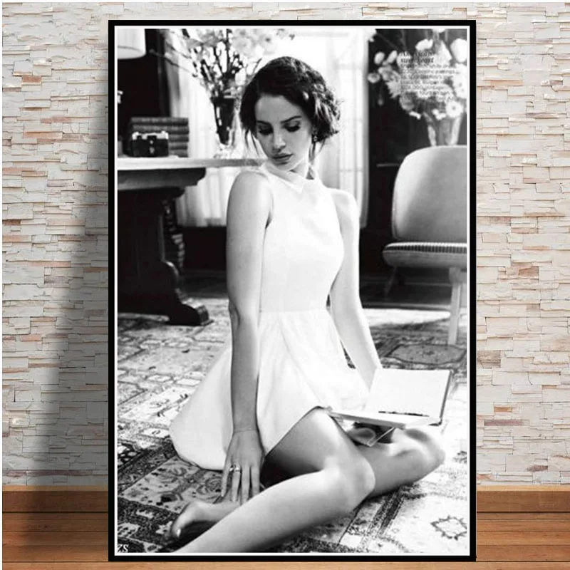 Karstā Lana Del Rey Dvēseles Pop Mūzikas Dziedātāja Modelis Star Plakātu Izdrukas., Mākslas Audekls Oil Krāsošana Sienas, Attēlus Viesistaba, Mājas Dekoru