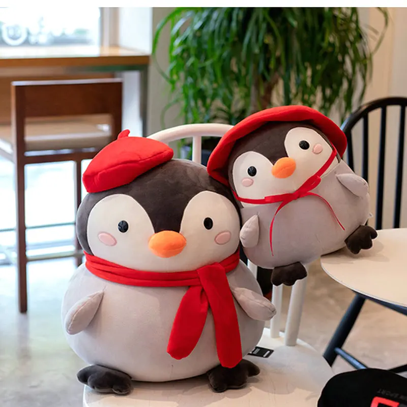 Maz Red Riding Hood Pingvīns plīša rotaļlieta Gudrs Augstas Kvalitātes Ziemassvētku apģērba paslēpni Pingvīnu Izbāzti Dzīvnieki Ziemassvētku Dāvanu Bērniem