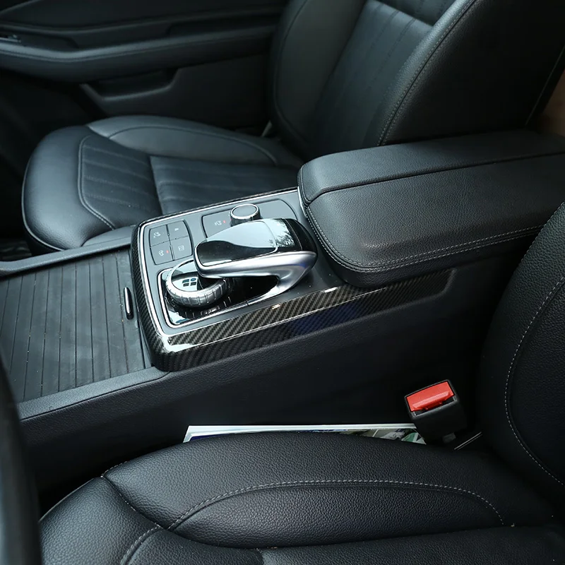 Par Mercedes Benz GLE GLS ML, GL Klases W166 2013-2019 Oglekļa Šķiedras ABS, Centrālā Kontroles Multivides Režīmā Apdare, Rāmis Melns