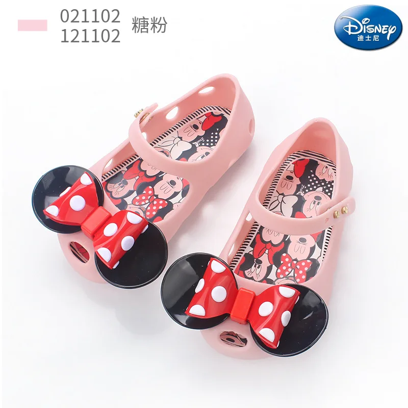 Disney bērnu sandales 2019. gada vasarā jaunu Minnie meitenes bērnu mīkstas grunts loku pludmales apavus princese apavi