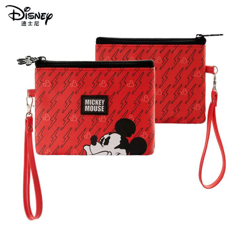 1 gab Disney Mickey Minnie Peles portatīvie kosmētikas make up soma multi-purpose uzglabāšanas tsum cute karikatūra monēta maku somā sarkana soma