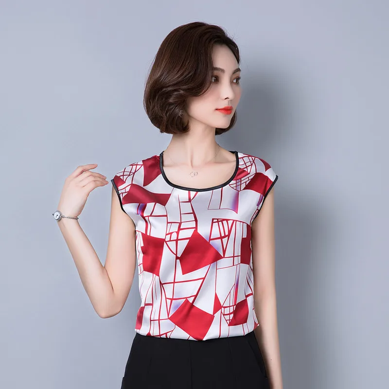 Ir 2021. Modes bez Piedurknēm Šifona Sieviešu Apģērbu Ģeometriskā Svītrainām Plus Izmēra 5XL Sieviešu Krekls, Blūze Sieviešu Topi Blusas D733 30
