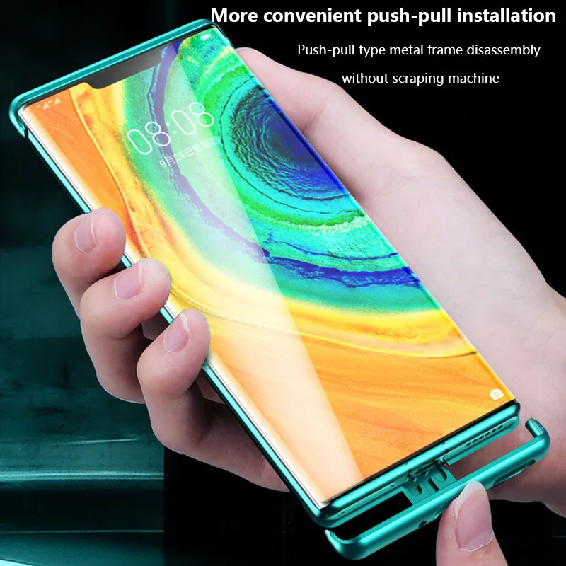 Stikla Plati Metāla Apmalēm Tālruni Gadījumā, Huawei P30 Pro Mate 20 30 Pro Godu 20 Pro 20S Nova5 Lietu Vāku Coque
