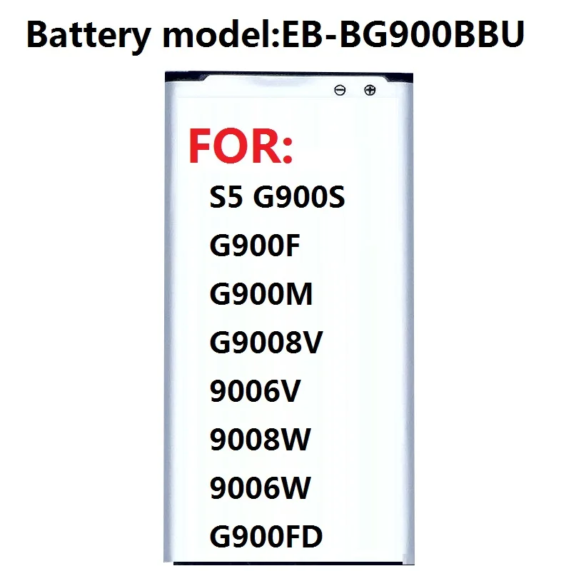 Akumulatora EB-BG900BBU EB-BG900BBC Samsung S5 G900S G900F G900M G9008V 9006V 9008W 9006W G900FD 2800mA NFC
