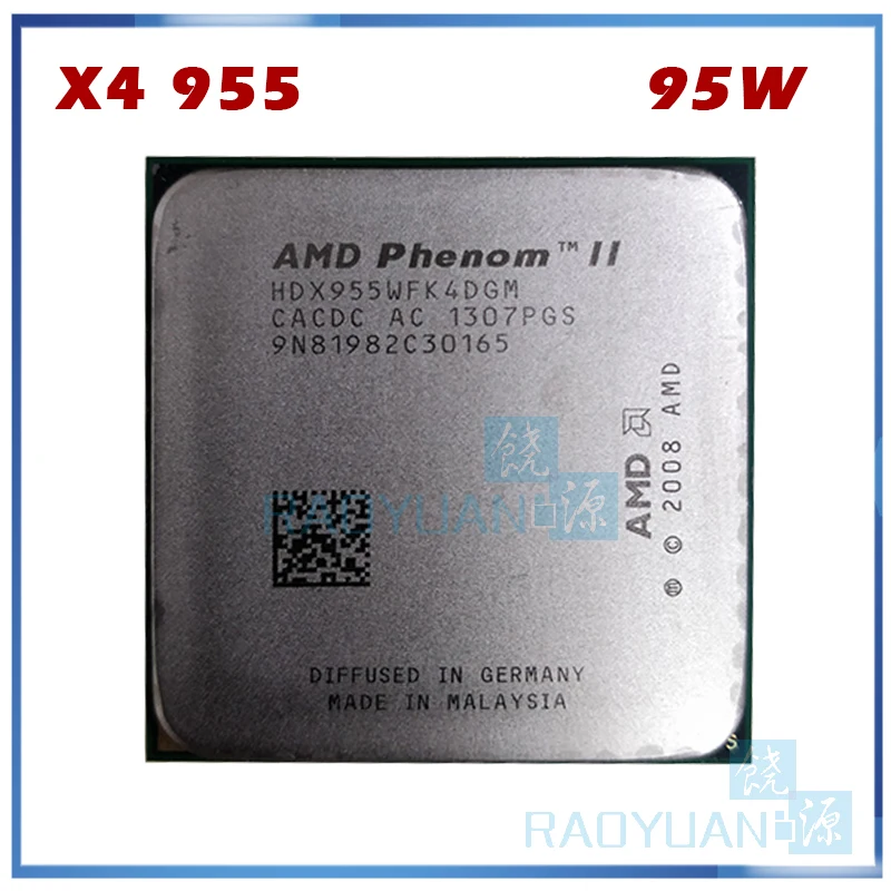 AMD Phenom II X4 955 X4-955 3.2 Ghz, 95W Quad-Core CPU DeskTop HDX955WFK4DGM Socket AM3 938pin