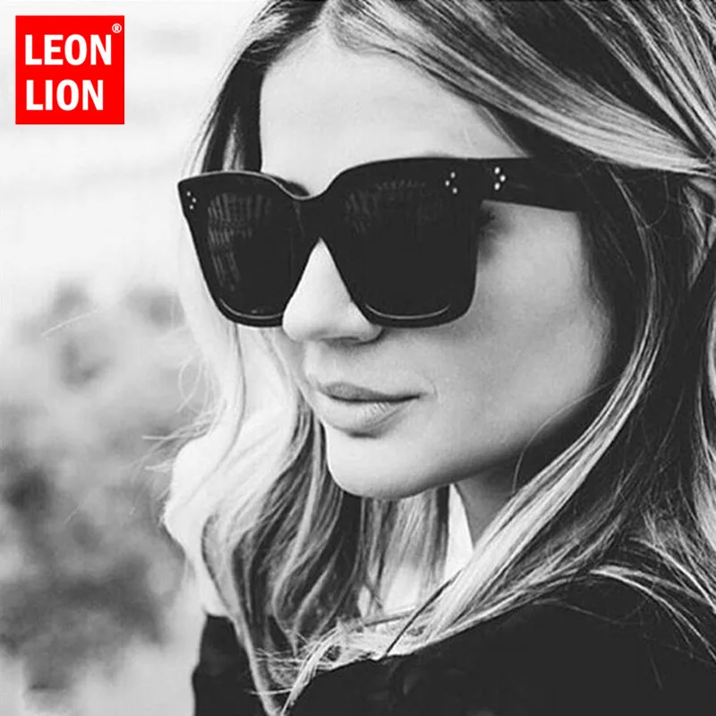 LeonLion ir 2021. Modes Luksusa Laukumā Saulesbrilles Sieviešu Cilvēks/Sieviešu, Saules Brilles Klasika Vintage UV400 Āra Oculos De Sol