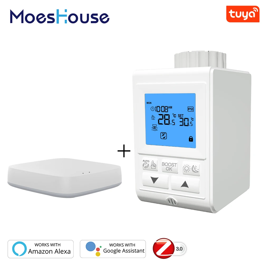 Smart TRV termostatiskajiem Vārsta regulators Zigbee Termostats Sildītāja Temperatūra, Balss Vadība Darbojas ar Alexa, Google Home