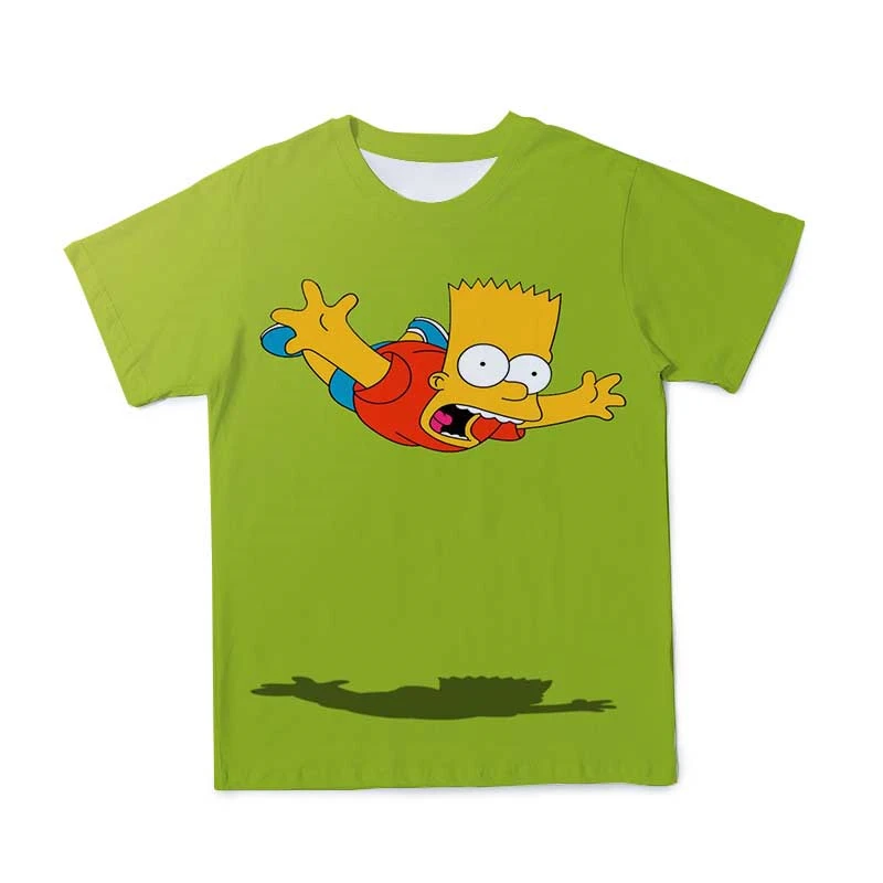 Ir 2021. Vasaras 3D Jaunu Vīriešu Simpson Ģimene T-krekls Vecāku un Bērnu Apģērbs Gadījuma O-veida kakla T-krekls, Liela Izmēra 110-6 XL ( Pielāgojams )