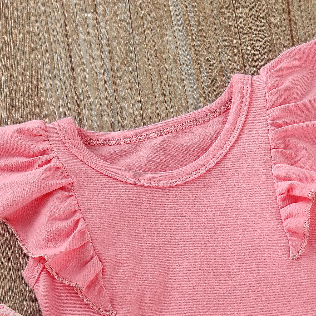 Citgeett Vasaras Jaundzimušais Mazulis Baby Girl Apģērbu 3pcs Apģērbs Savirmot Rozā Tops T Krekls Ziedu Bikses Apģērbu Komplekts