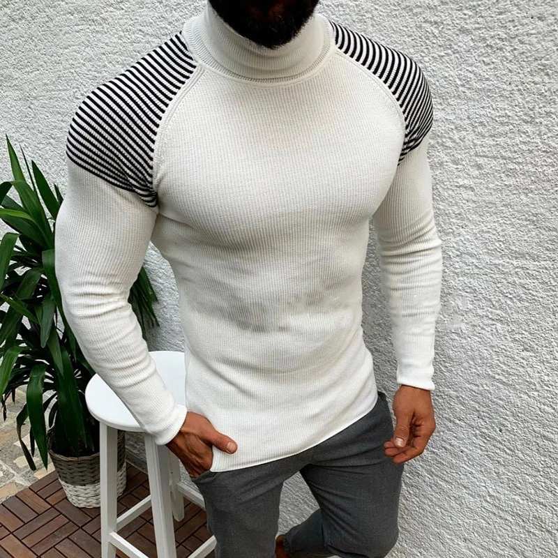 2020 Džemperi, Vīriešu Džemperi Džemperis Gadījuma Vīriešu Trikotāžas Apģērbu Plus Lieluma Rudens Wineter Augstu Uzrullētu Apkakli Slim Fit Siltu Džemperi, Topi