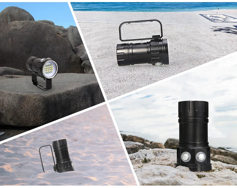 IPX8 Dziļi Ūdensizturīgs Niršanas Lukturīti LED 500W XHP90 Fotogrāfija Video Gaismas Taktiskās Lāpu Zemūdens 200m Nirt Lampas
