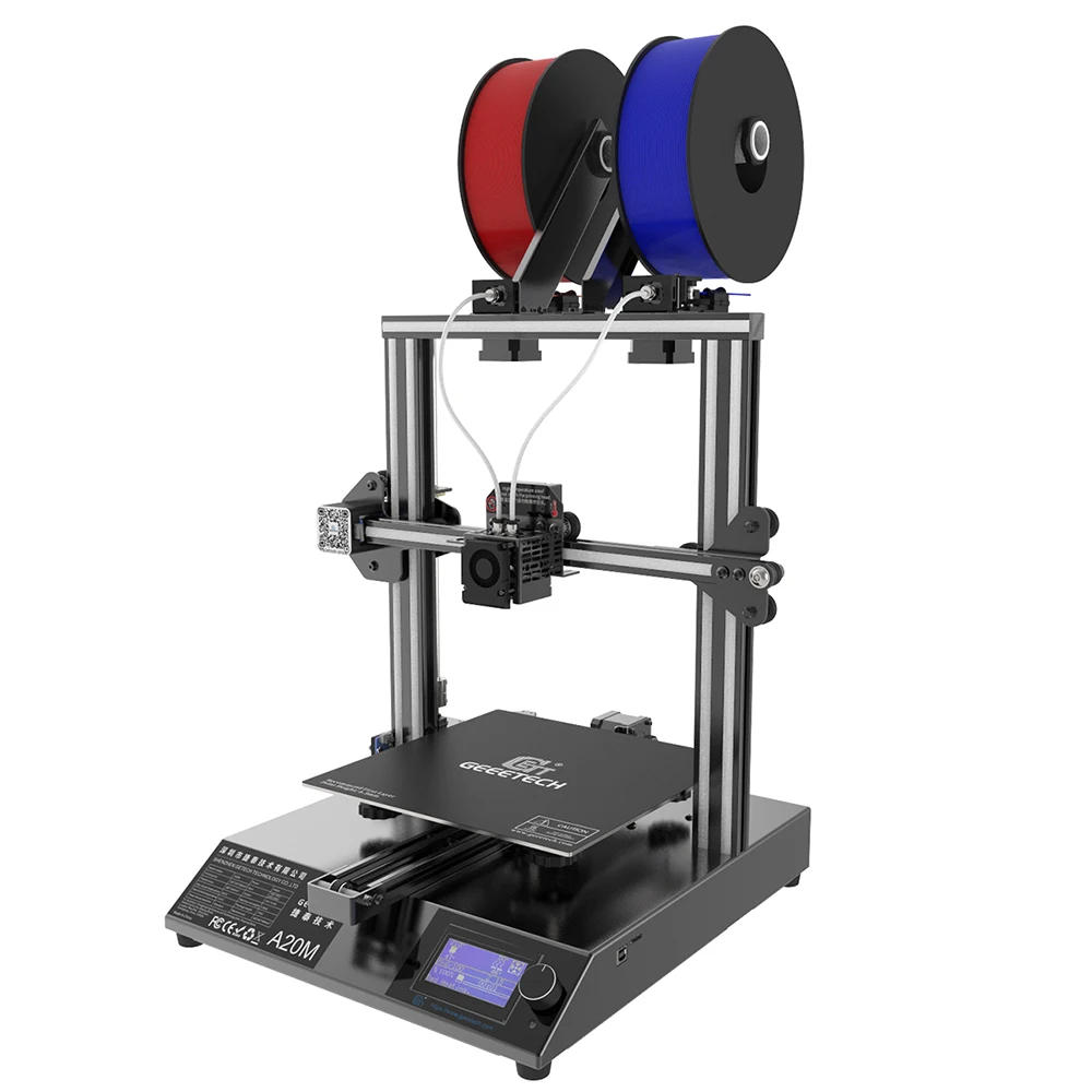 GEEETECH A20M 3D Printeri, 2 in 1 Mix-Krāsu Druka, Integrēta Ēku Bāzes & Dual presēt Dizaina un Pavedienu Detektors