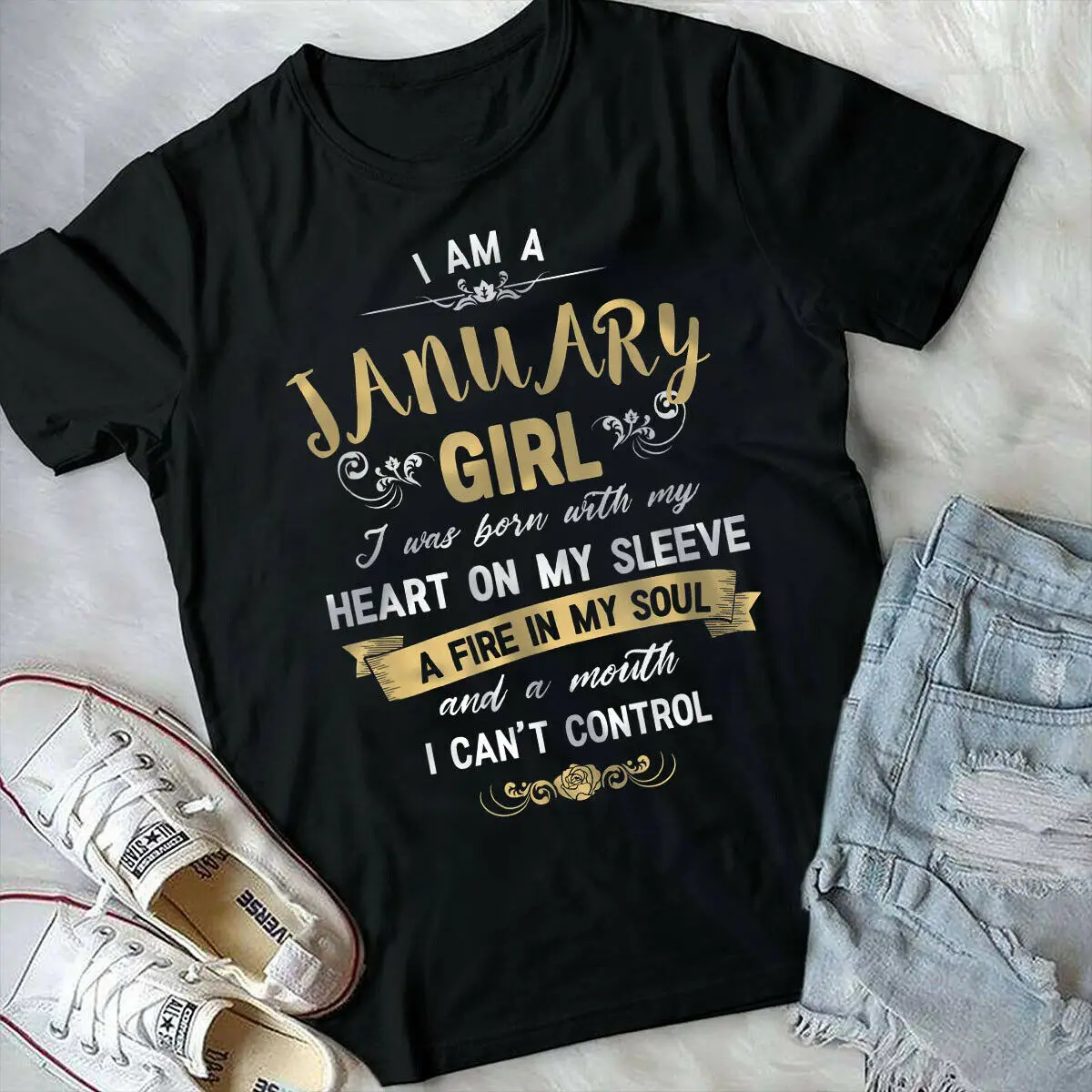 Es Esmu Janvāra Meiteni, T Krekls, Sieviešu Dzimšanas Dienas Dāvanas Krekls
