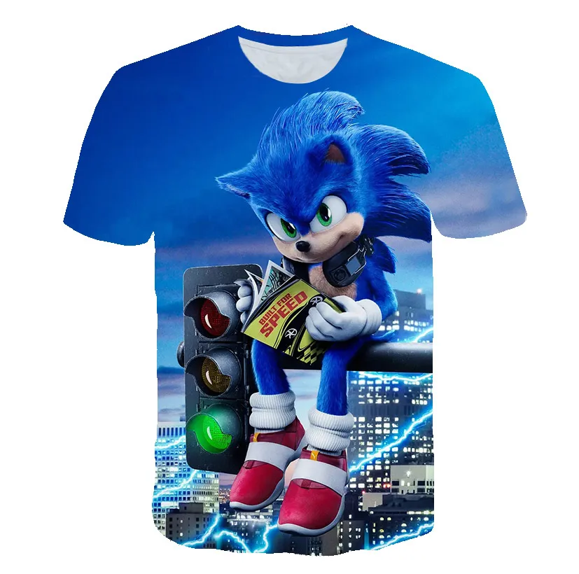 Vasaras t krekls Sonic Ezis t-krekls Karikatūra T-Krekls Gadījuma Zēnu Drēbes 3D Iespiestas Bērnu Drēbes, Bērnu Topi
