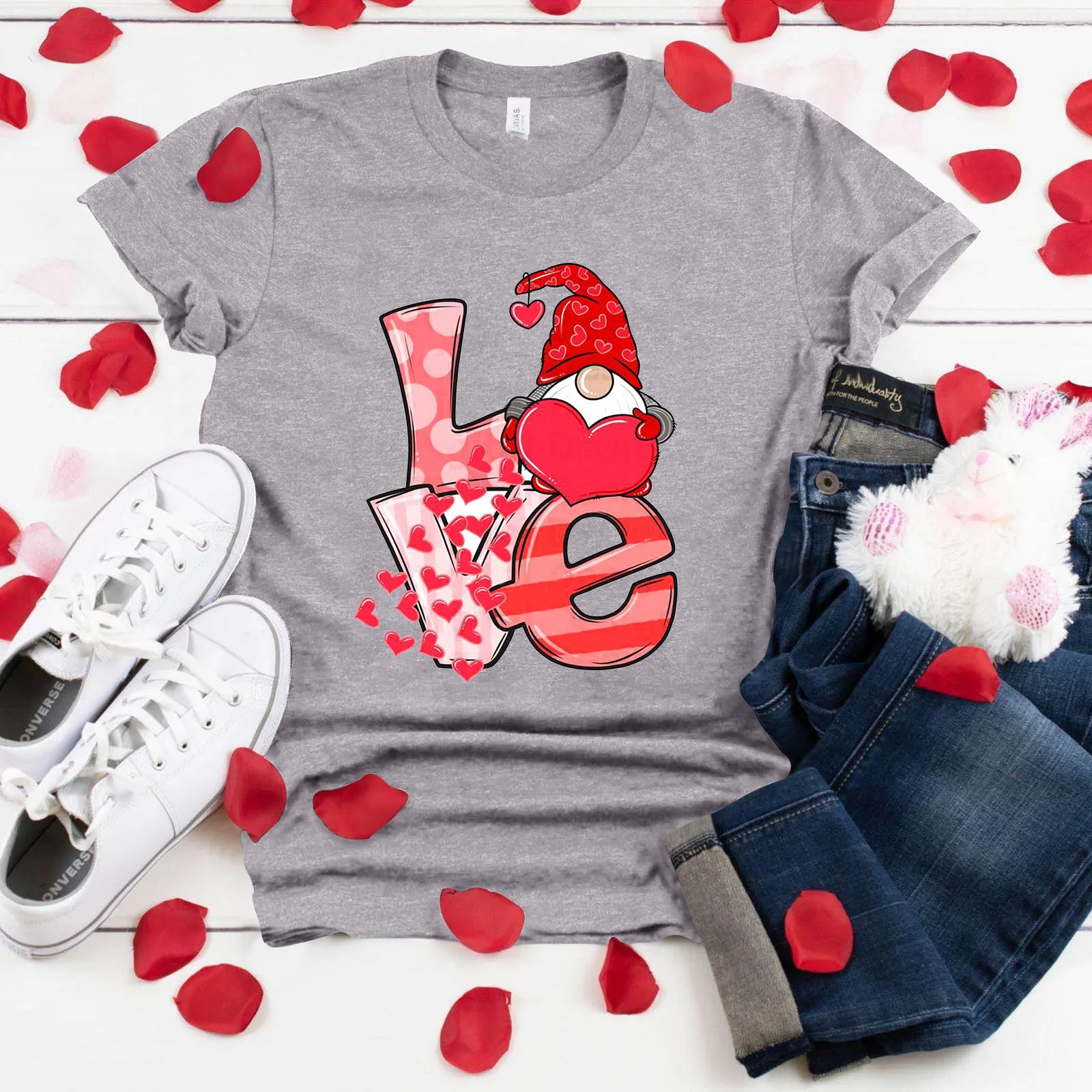 40# T Krekli Mīlestību Sirdī Iespiesti Valentīna T-krekls Gadījuma Sievietēm ar Īsām Piedurknēm Grafiskais t-veida Topi Valentīna Diena Dāvanu Tshirt