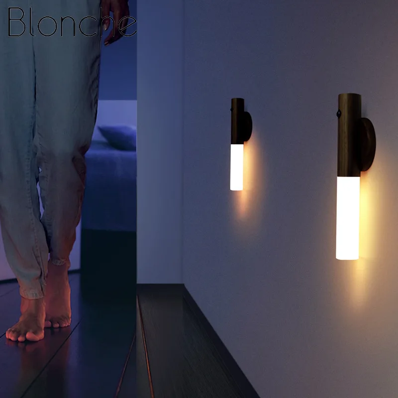 LED Infrasarkano staru Sensoru Gaismjutīgās Sensors Sienas Lampa USB Bezvadu Uzlādējamais Nakts Sienu Gaismas, Gultas Kāpnes, Sienu Brā