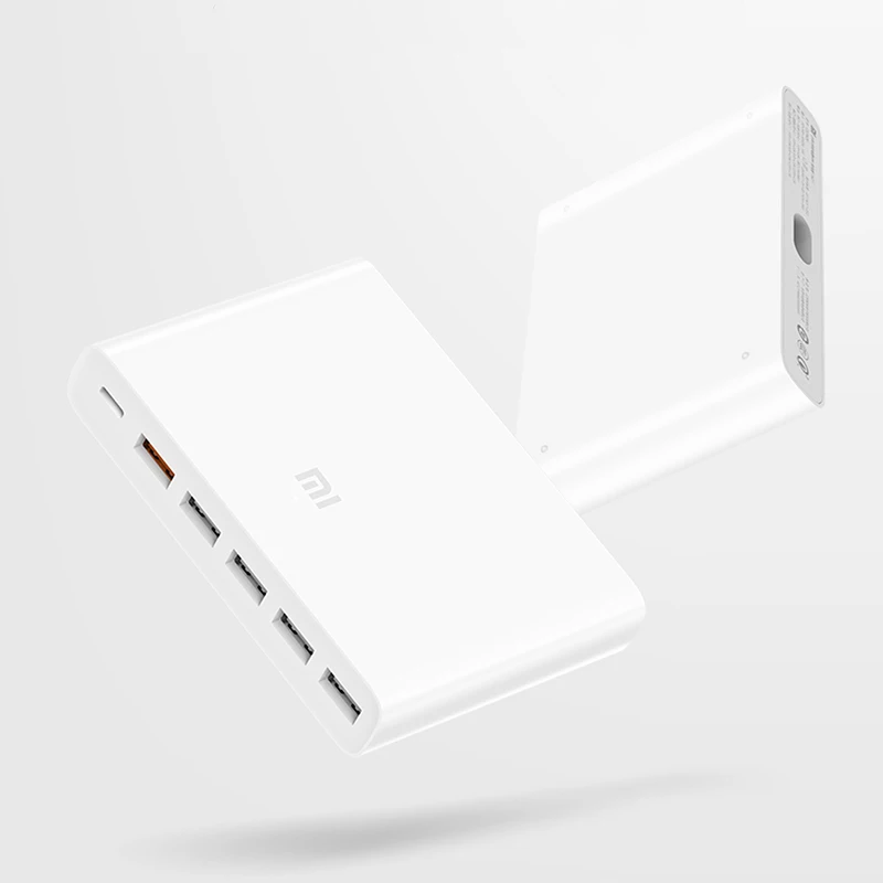 Sākotnējā Xiaomi USB-C 60W Lādētāja Izejas Tipa C 6 USB Porti QC 3.0 Ātri Uzlādēt 18W x2 24W(5V=2.4 MAX) Smart Tālruni, Tabletes