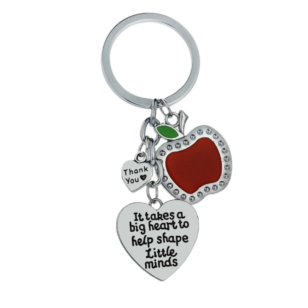 36PC Tas Aizņem Liela Sirds, Lai Palīdzētu Forma Maz Prātus Keyrings Red Apple Paldies Šarmu Kulons Skolotāju Diena Dāvanas Keychain, Karstā