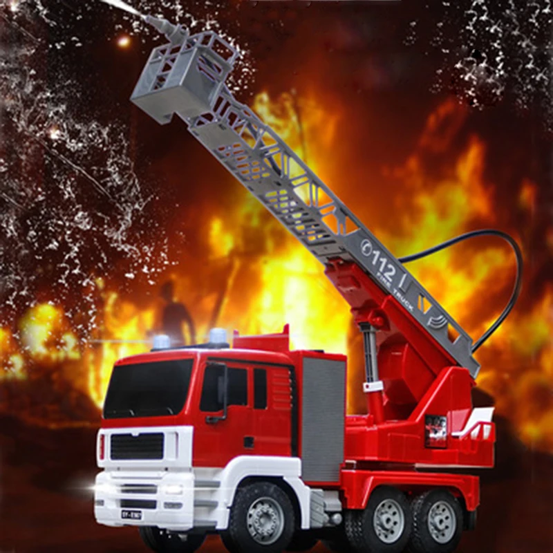 1:20 RC 2.4 G lielas, Tālvadības pults, Elektriskās Fire Truck Aerosola uguns Rotaļu Auto Sprinkleru Mūzikas Uguni automašīnu Dzinēju Izglītības Rotaļlietas