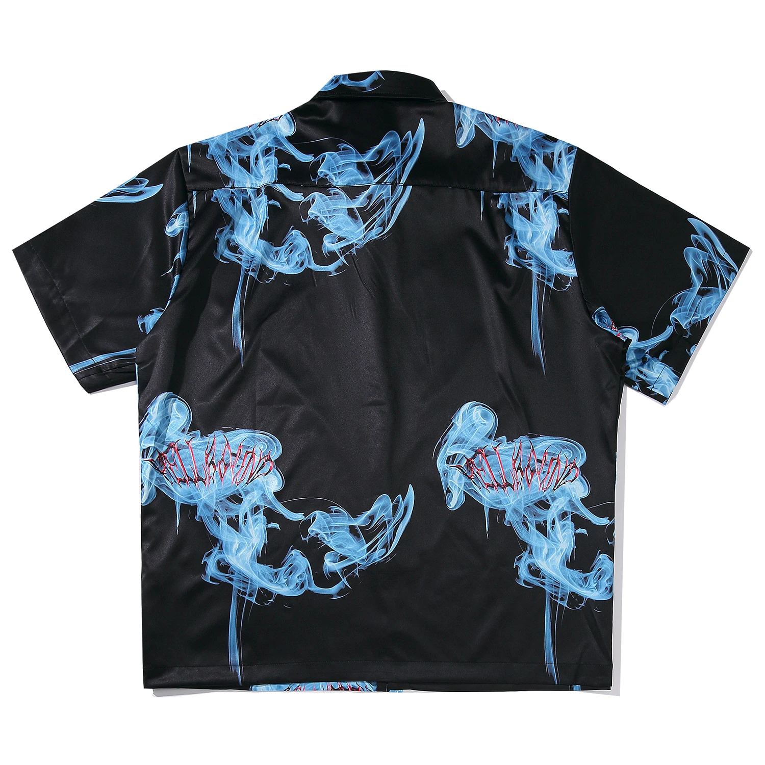 Hawaii Zilo Dūmu Drukāšanas Pludmales Krekls Vīriešiem Harajuku Fashion Streetwear Topi 