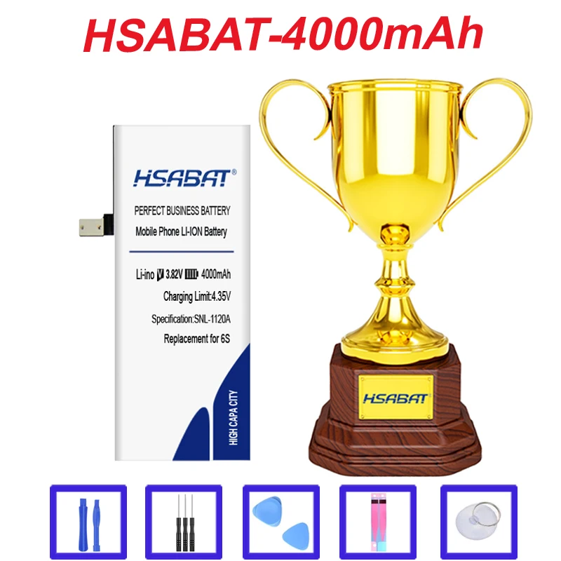 HSABAT 4000mAh Akumulators iPhone 6s Akumulatoru iphone6s 4.7