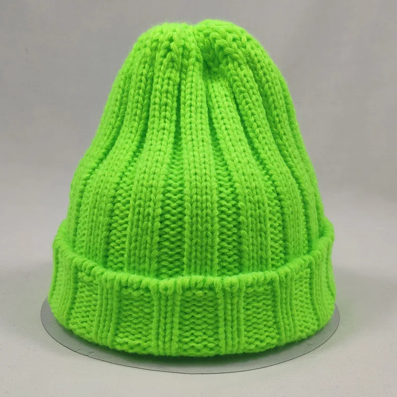 Modes Sievietes Beanie Ziemas Cepures Gluda Trikotāžas ĪSS Klp Vīriešiem Spilgti Krāsainas Neona Oranžā Neona Zaļa