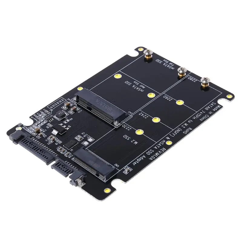 2 In 1 M. 2 B+M Taustiņu Mini PCI-E vai mSATA SSD SATA III Adaptera Karti par Pilnu Msata SSD/ 2230/2242/2260/22x80 M2