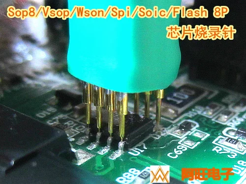 Burn Testu Čipu Testa Zonde Pogo Pin Atstarpes 1.27 mm SOP8/VSOP8/SOP16