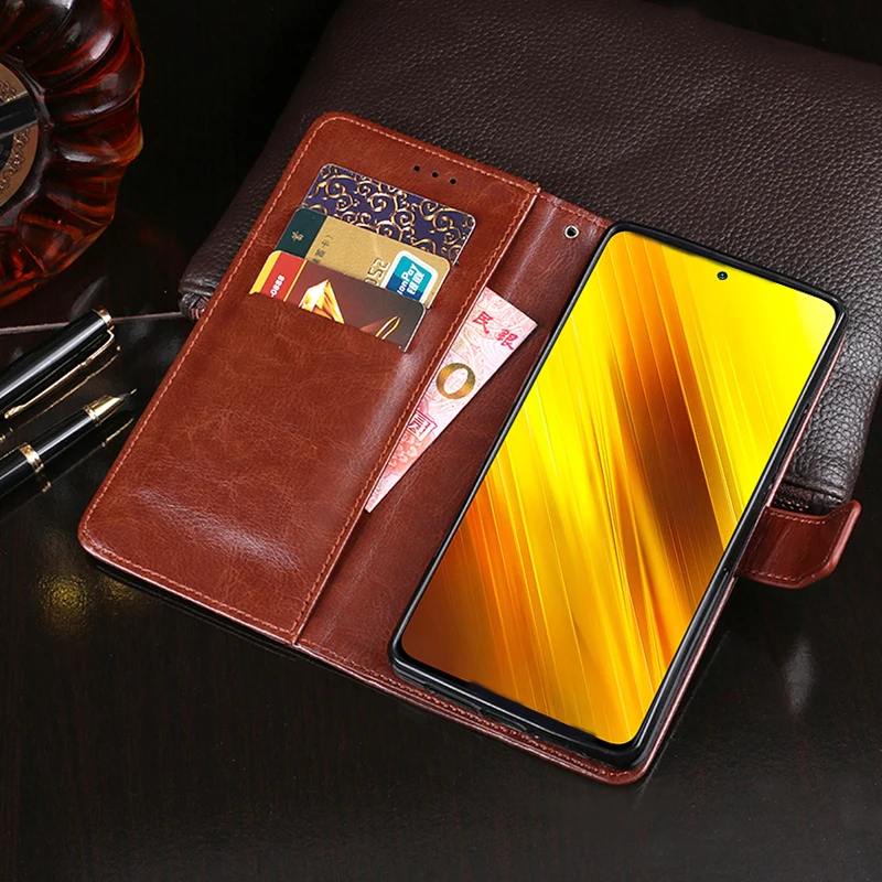 IDEWEI Par Poco X3 NFC Lietu Vāku Luksusa Ādas Telefona Gadījumā Xiaomi Poco X3 NFC Aizsardzības Flip Case Maks Gadījumā 6.0