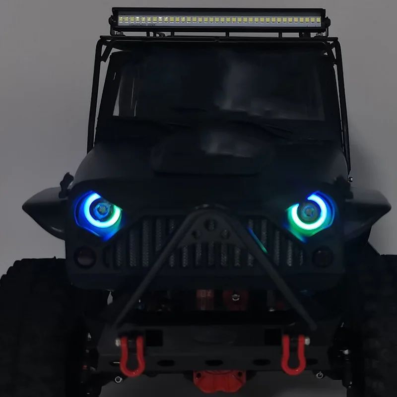 Universālā Angel Eye Krāsains LED Gaismas Lukturu par 1/10 RC Rock Kāpurķēžu Aksiālie SCX10 D90 Jeep Wrangler virsbūvi
