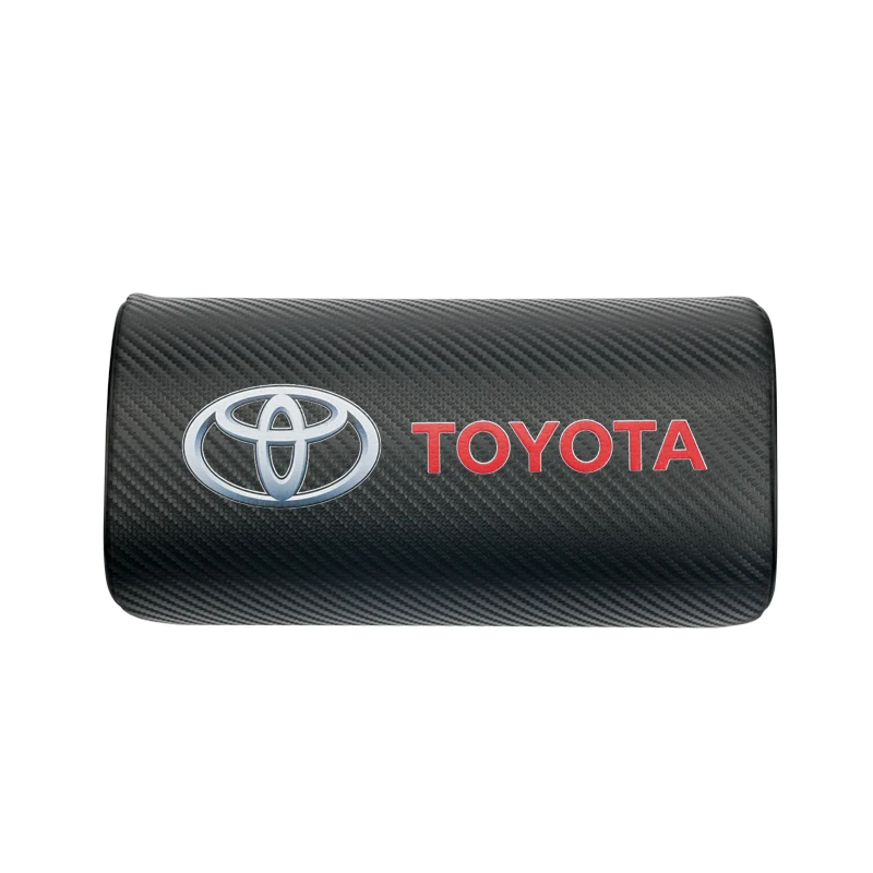 2gab Oglekļa Šķiedras Auto Emblēma ar Pagalvi Kakla Drošības Spilvens Pad Auto Interjera Aksesuārs Toyota Corolla Camry Yaris Automašīnu Stils