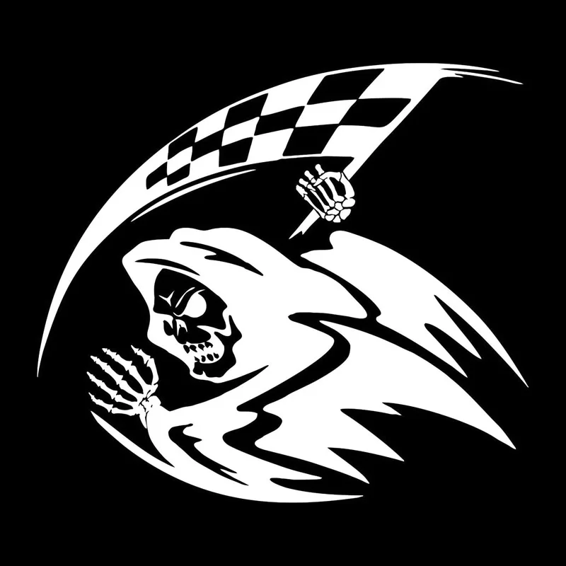 Cool Nāves Darbojas Raiba Karoga Racing Uzlīmes, Funny Decal Pvc Uzlīmēm, Piemērots Visu Veidu Automašīnām Melns/balts, 19cm*17cm
