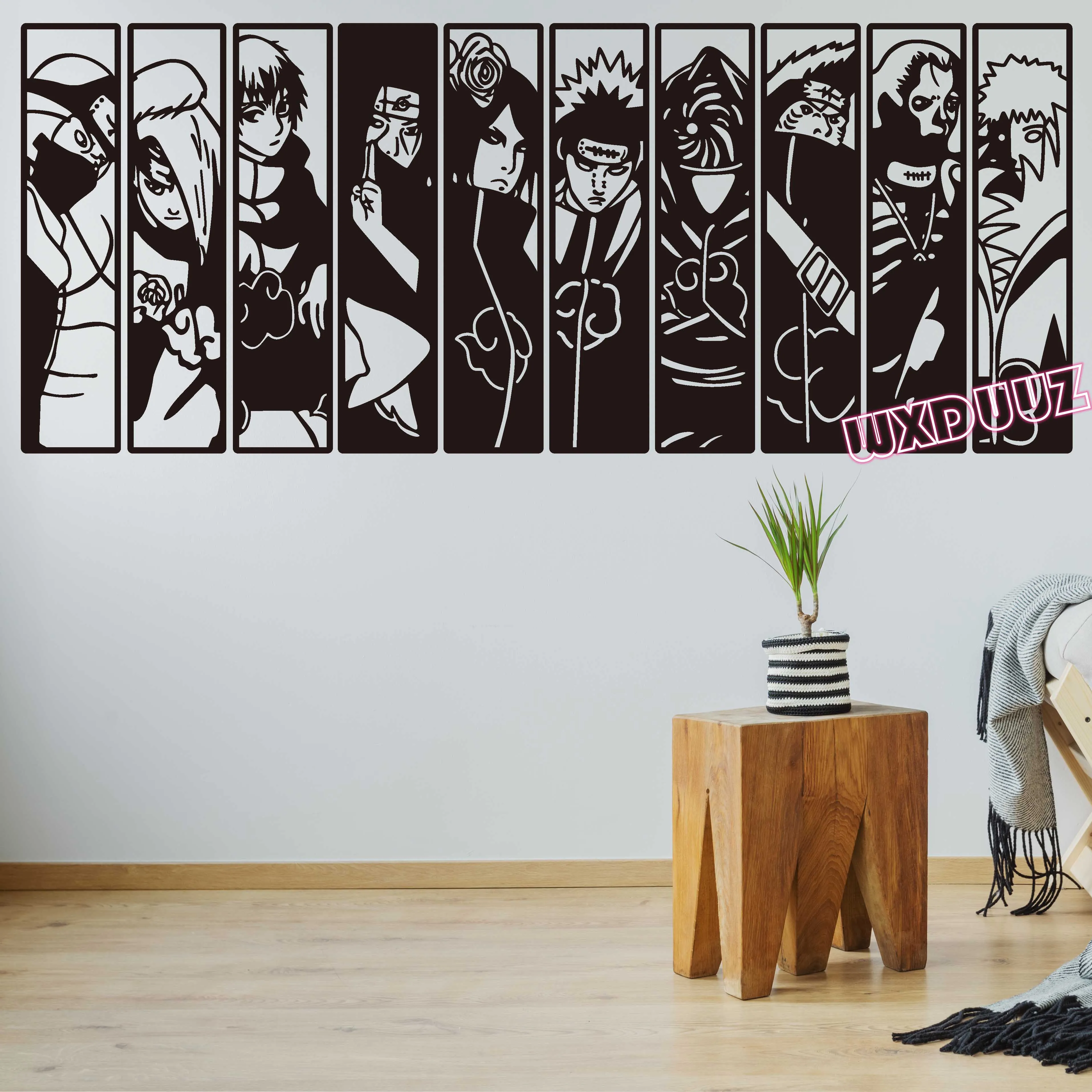 Japāņu anime Naruto ilgi versija nelietis organizācijas raksturs, sienu apdares, sienas uzlīmes bērnu istabai polietilēna A8