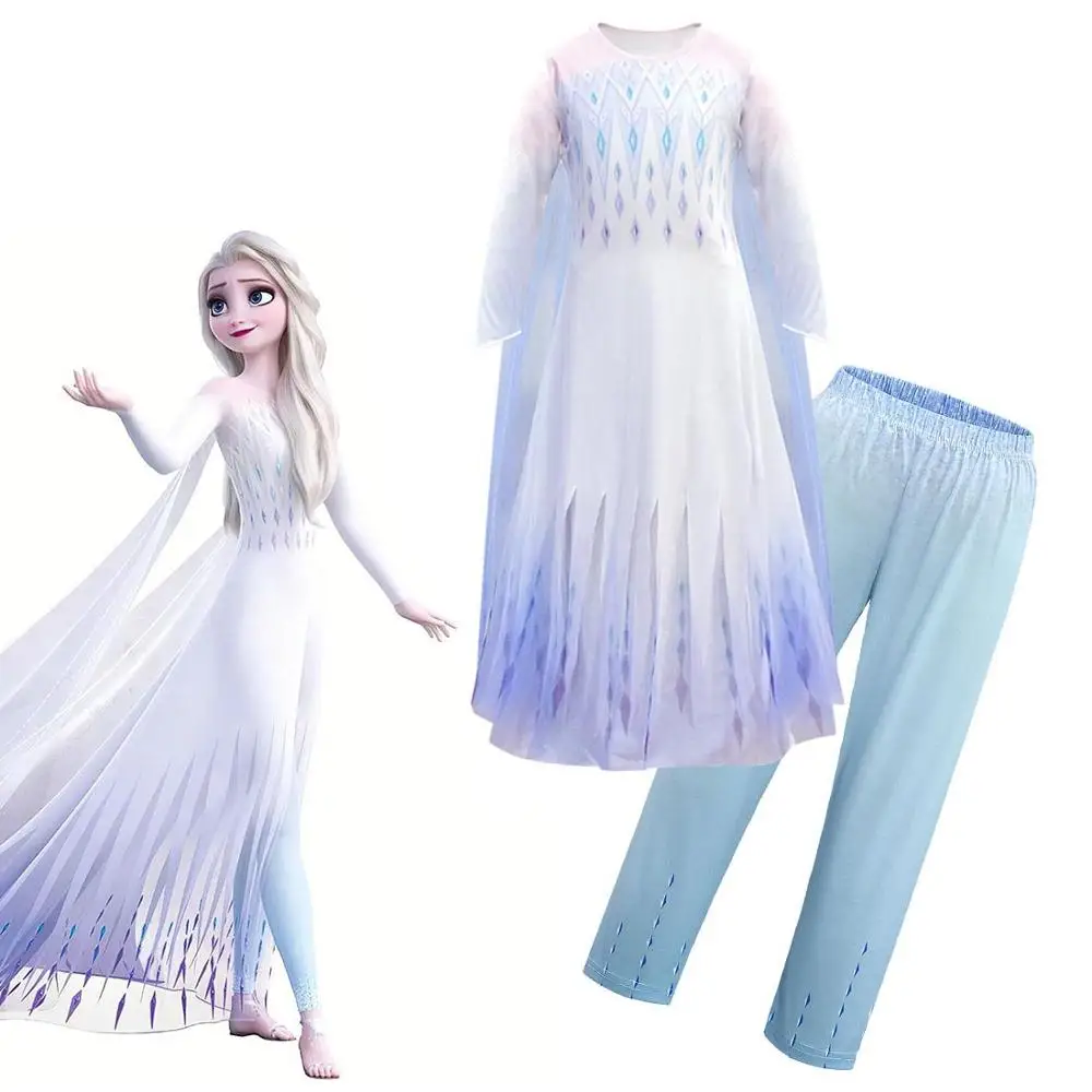 Frozen2 Elsa Kleitu Bērni Kleitas Vin Anna Kostīmu Toddler Karnevāls Dzimšanas dienas svinības Princese Kleita Meitene Apģērbs