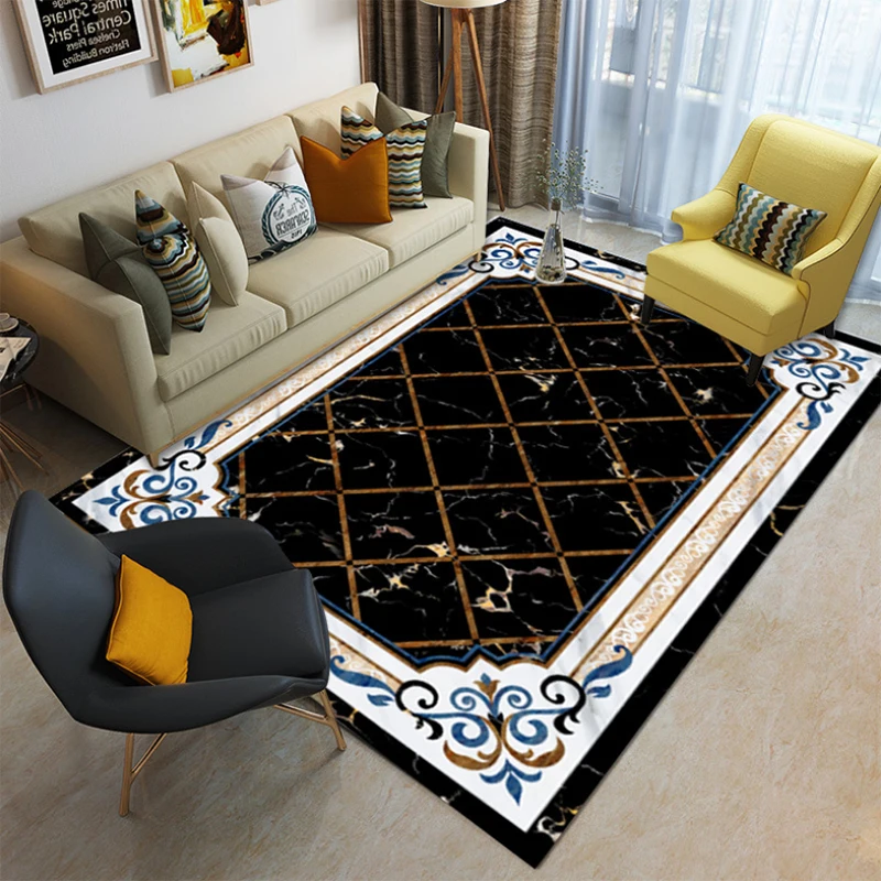 ZDAAZV Ziemeļvalstu Ģeometriskā Poliestera Mūsdienu 3D paklājos Dīvāns Galda Sega, Paklājiņš, neslīdoša Maroka Paklāja Dzīvojamā istaba/Guļamistaba