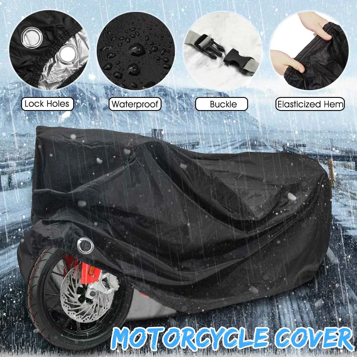 Universāls Izmērs M L XL 2XL 3XL 4XL Motocikls, Motociklu Segtu Elastīgs Riteņbraukšana Aizsargs Āra Anti-Lietus, Sniega Putekļi