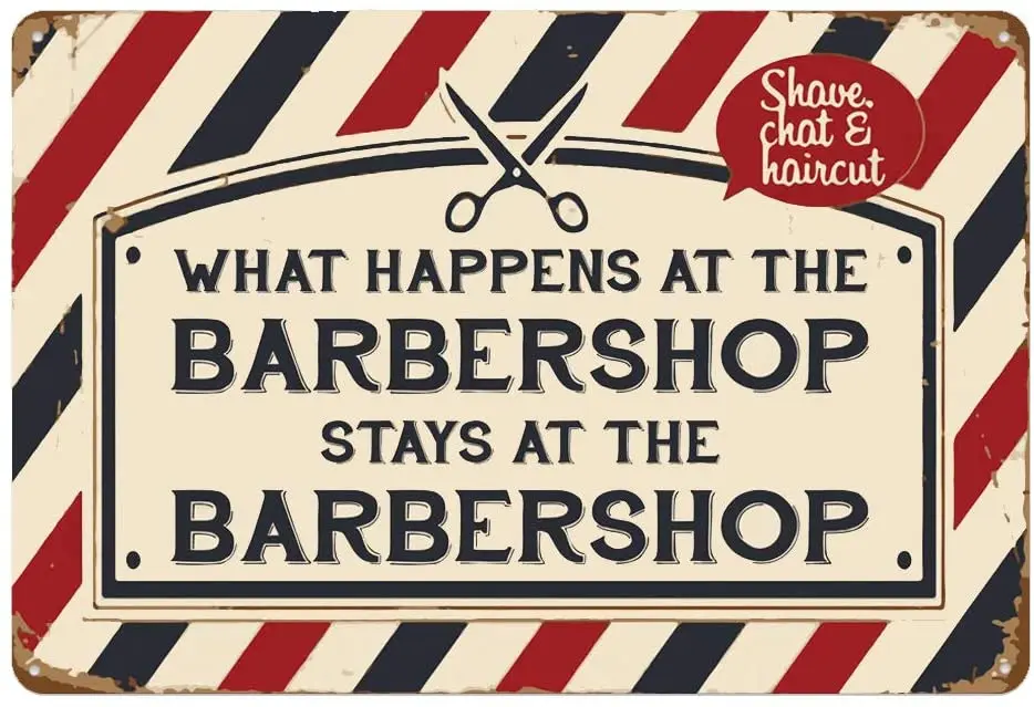 Metāla skārda zīme, Kas Notiek pie Barbershop Paliek pie Barbershop Bārs Kafejnīca Garāžas Sienas Dekoru, Retro, Vintage