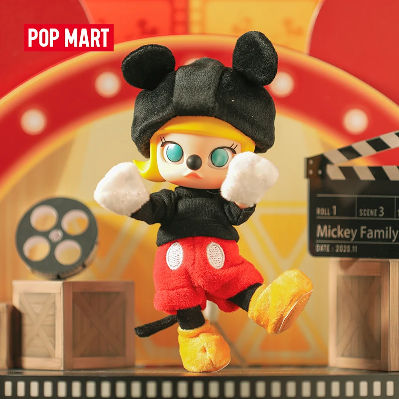 POP MART Mickey nams:Mickey un Mini Molly BJD Gudrs Kawaii Vinyle Rotaļlietas