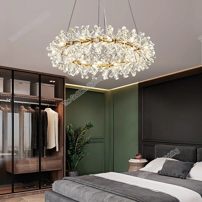 Mūsdienu ring crystal LED lustras dekori mājas virtuvi, guļamistaba, ēdamistaba dzīvojamā istaba foajē iekštelpu apgaismojuma lampas bezmaksas piegāde