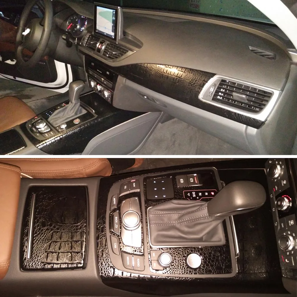 Audi A7 2011-2018 Interjera Centrālais Vadības Panelis Durvju Rokturis 3D/5D Oglekļa Šķiedras Uzlīmes Uzlīmes Car styling Accessorie